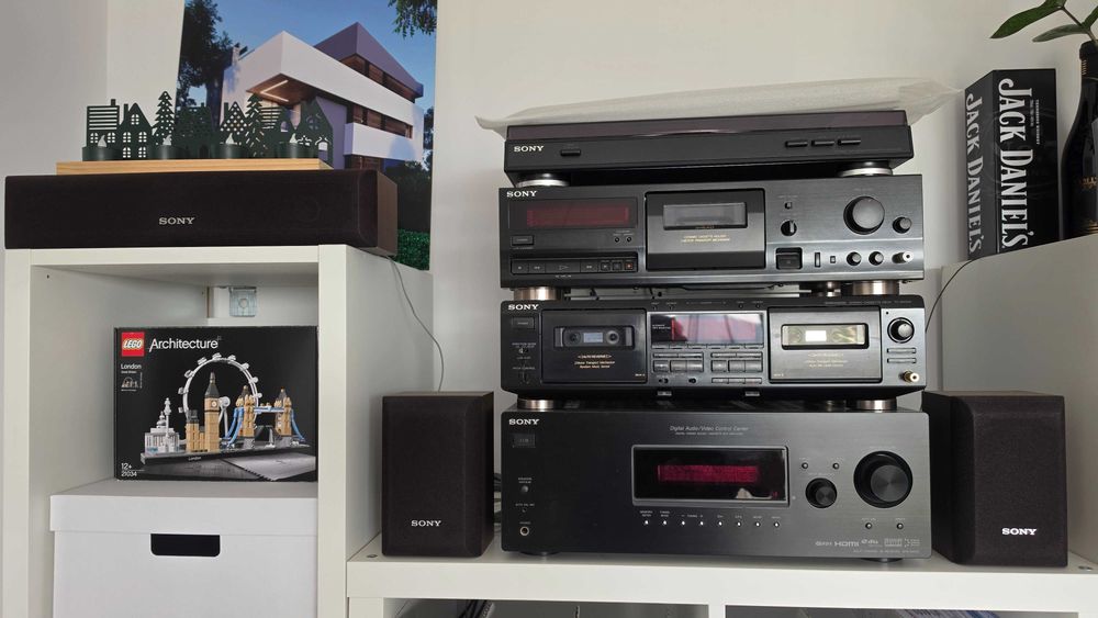 Vand linie SONY: Reciever STR-DG510, Dublu Deck TC-WE505, Pick-up PS-LX300 USB, boxe 5.0 SONY SS-FCR4000