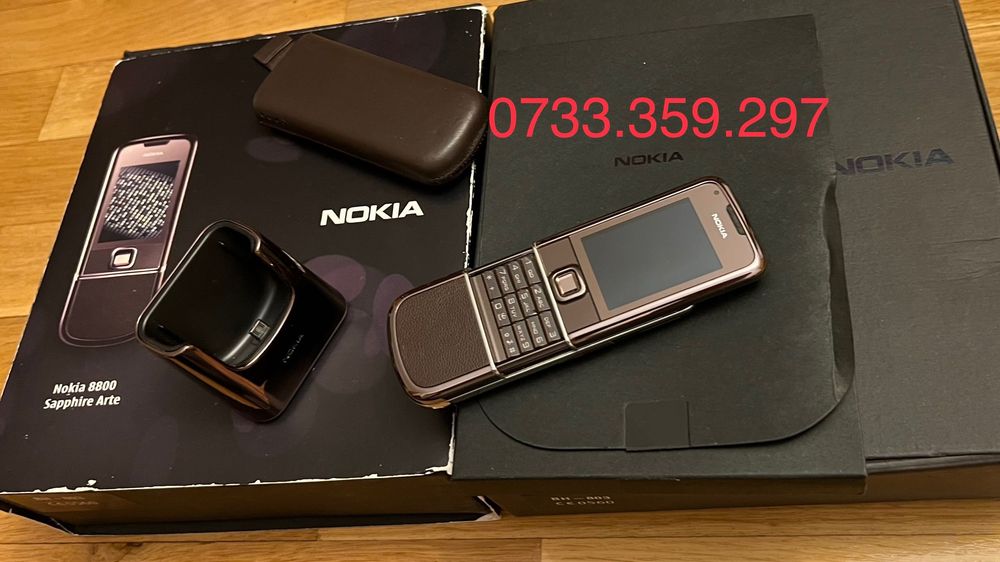 Telefon Nokia 8800 ARTE Sapphire + DOCK ! CA NOU Vintage Brown Maro Piele
