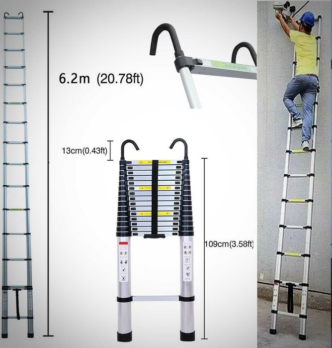 Scară Telescopică - 6,2m, Aluminiu la doar 600 RON