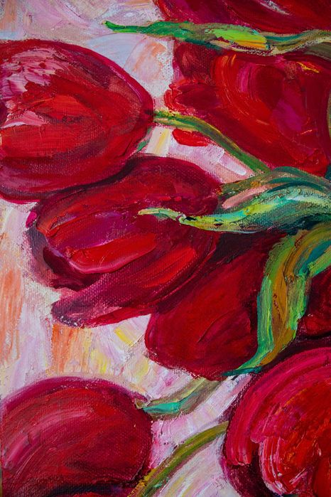 Картина "Тюльпаны." Холст,масло. 75х85 см.