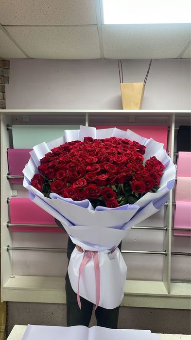 101 роза метровые 37000тг!