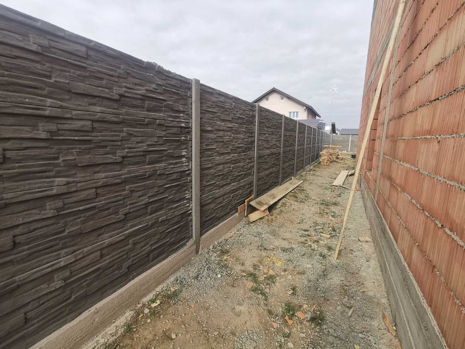 Gard plăci și stâlpi beton diferite modele și zidire gard BOLȚARI.
