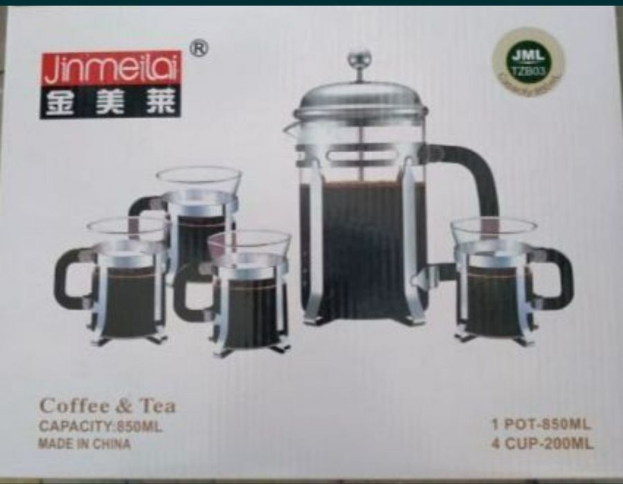 Даставка бесплатная. Стеклянный чайник набор для чая и кофе 4 + 1