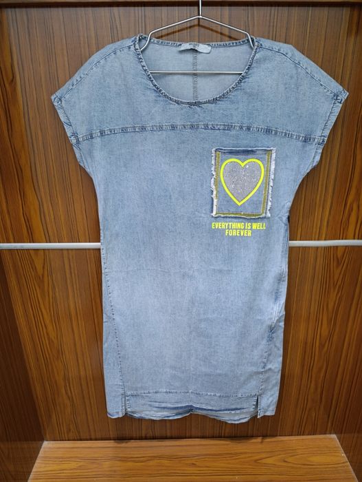 Платье и джинсовая туника