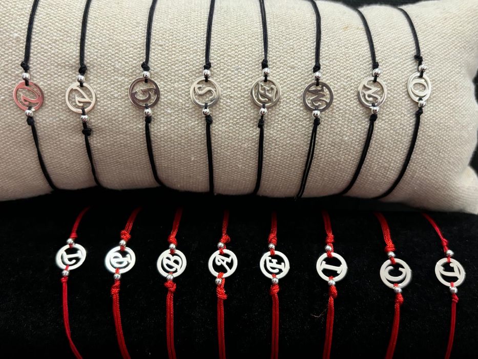 Bratara din argint 925 cu snur reglabil simplu  dau impletit