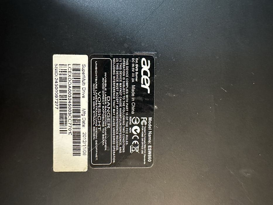 Внешний DVD-привод Acer дисковод USB