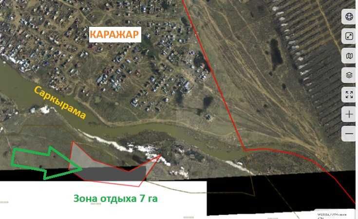 Каражарда 7 га демалыс орнынга арналган жер сатылады, озен бойында