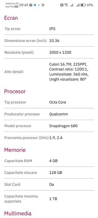 Tableta HUAWEI MatePad SE, 10.4", 128GB