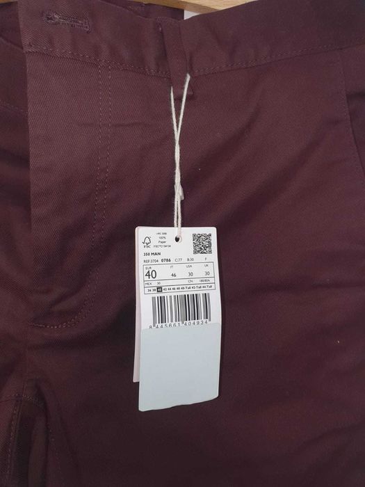 Pantaloni chino slim fit din serj  - 40 | culoare rosu vin