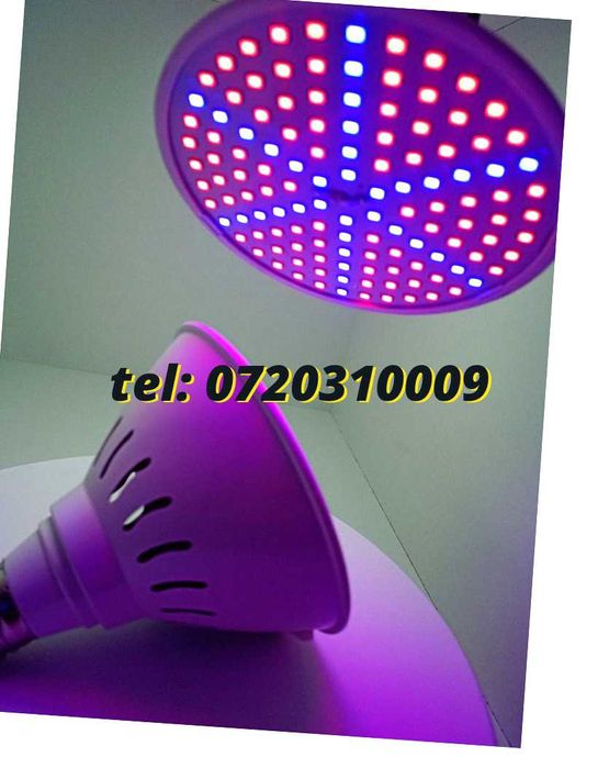 New Bec Dulie E27 Led Inaltare Plante 126 Leduri Full Spectrum 15w