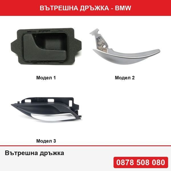 Вътрешна дръжка за врата за BMW Серия 3 (E30) 11.1982-04.1994,X3 (E83) 06.2003-11.2010,X1 (E84) 09.2009-08.2015
