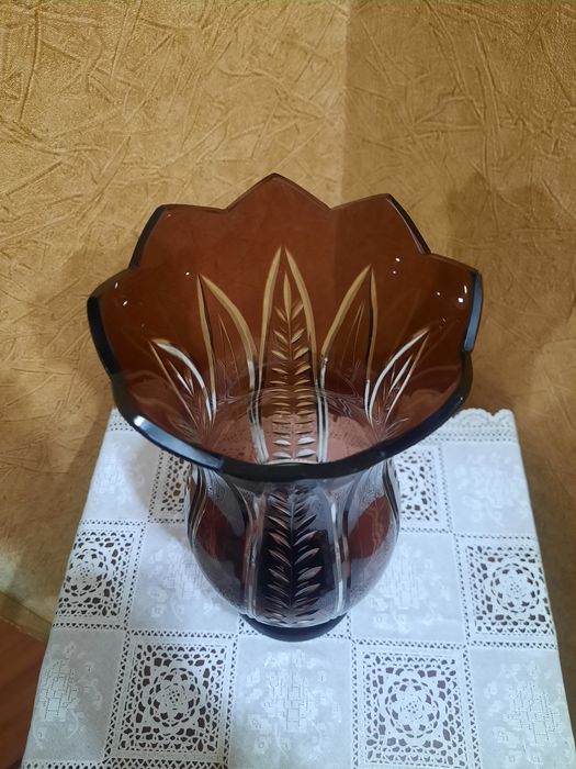 Эпоха СССР! Редкая, большая, красивая ваза. Ленинградский ЗХС.  Двухсл