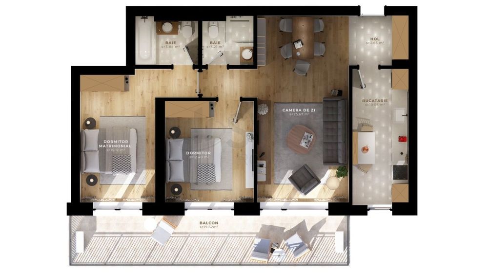 Tunari Sunlight Residence 3 Camere Modern