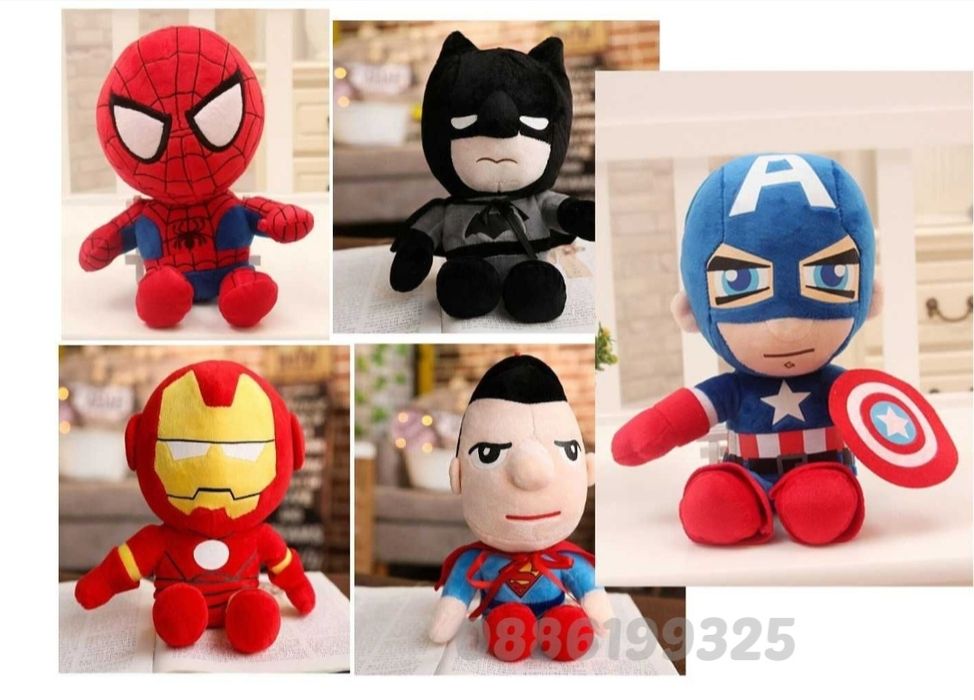 Плюшена играчка Спайдърмен, Супермен, Железния човек, Батман, 30см