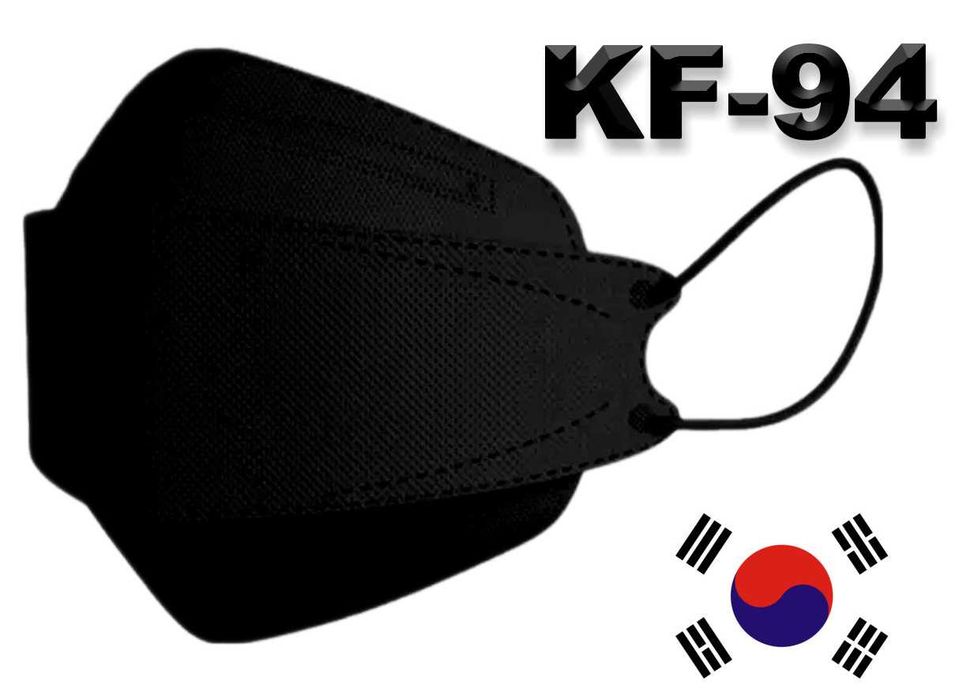 Маска чёрная KF94 производство Южная Корея, высокий стандарт