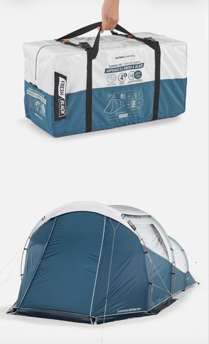 Cort NOU 4 persoane Quechua Arpenaz 4.1 Fresh & Black