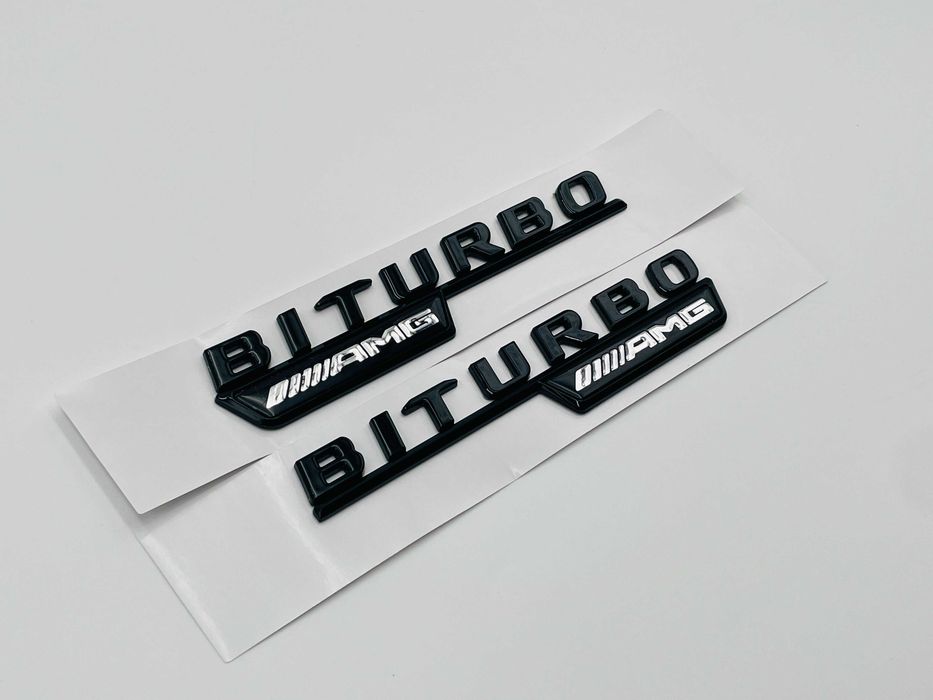 Embleme Compatibile Mercedes biturbo AMG negru