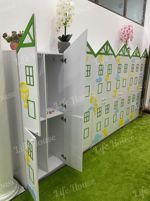 Шкафчики домики для детского сада шкаф для одежды раздевалка