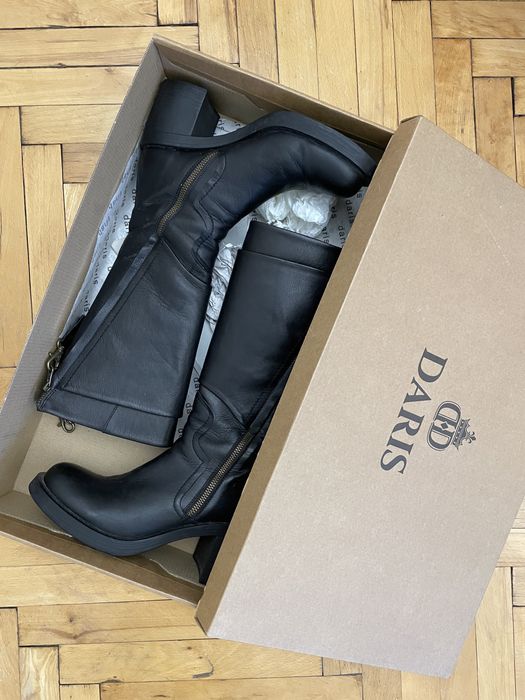 Високи Дамски ботуши естествена кожа Daris на ток 37 номер