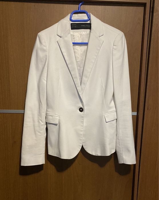 Set costum alb sacou si pantaloni cu curea Zara & Stradivarius