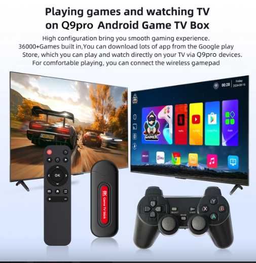 Безжична ретро конзола Q9 PRO с Android 16 40000+ игри