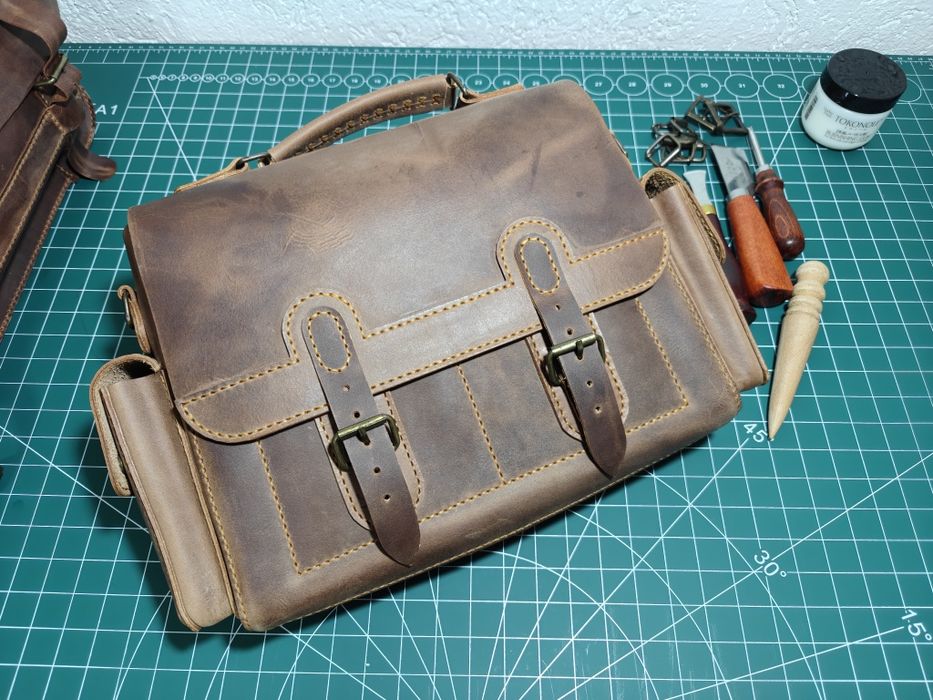 Сумка ручной работы из натуральной кожи (винтажный стиль)