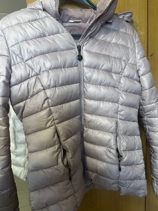 Дебело дамско яке пепел от рози цвят