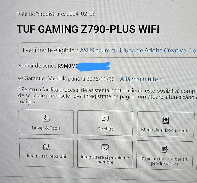 Vand ASUS TUF Gaming Z790-PLUS WiFi motherboard LGA 1700