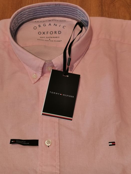 Cămașă Tommy Hilfiger originala, noua (cu etichete), bumbac organic, tesatura oxford, croi regular, marimea 3XL