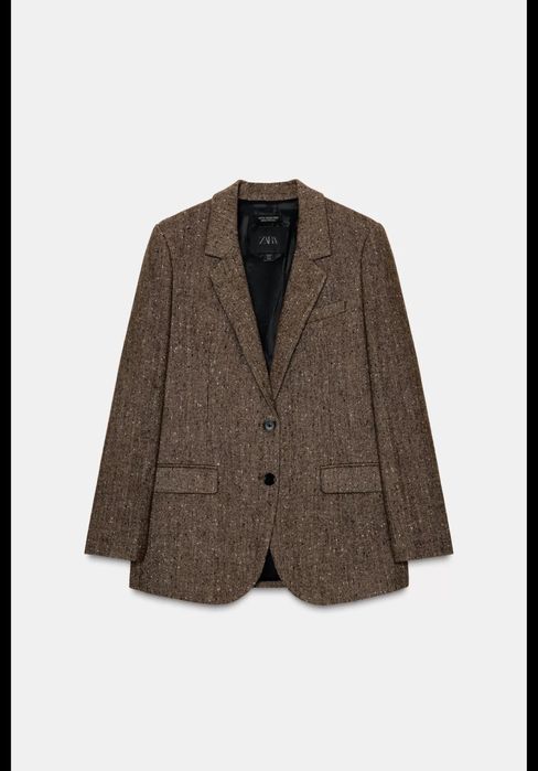Коричневый блейзер Zara, S размер