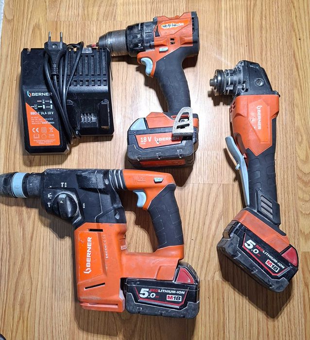 Berner винтоверт перфоратор и шлайф