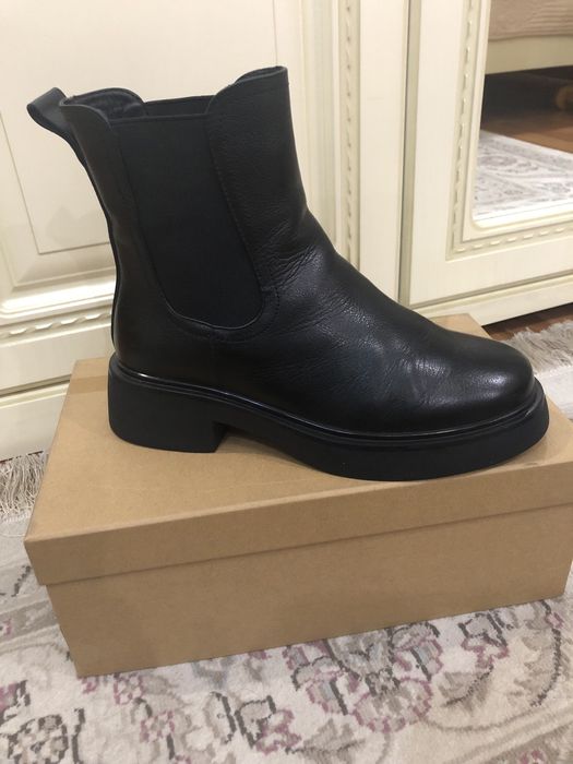 Зимние челси кожанные