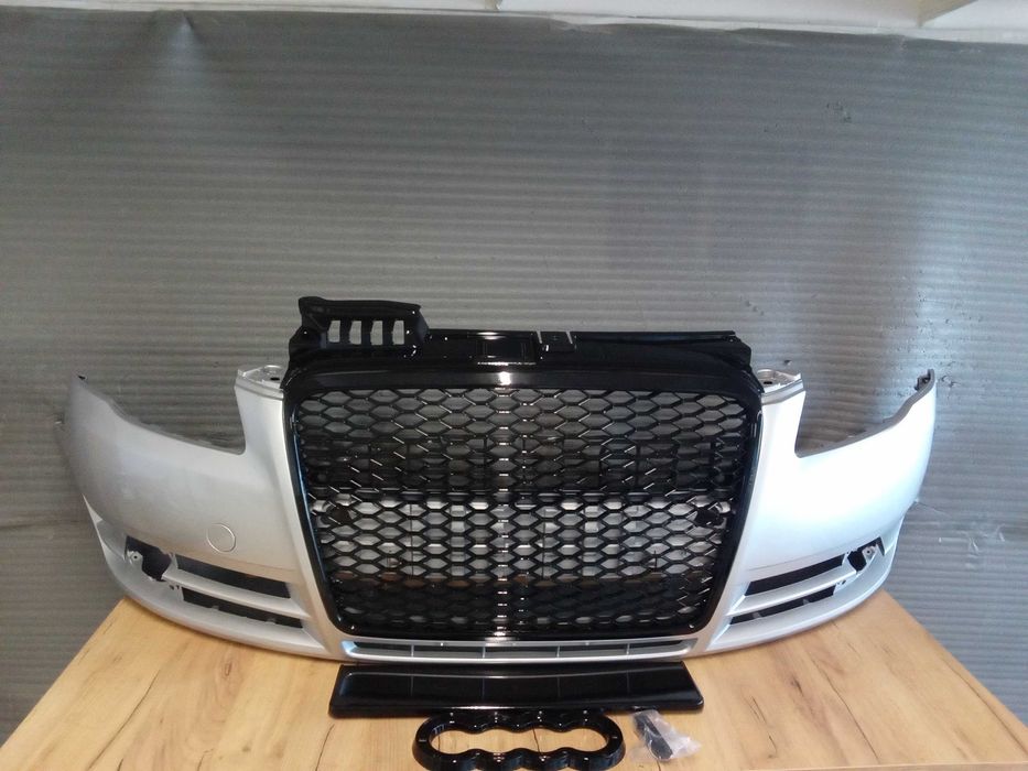 Bara fata+Grila radiator fagure RS LOOK A4 B7 04-07 Argintiu LY7W LY7G