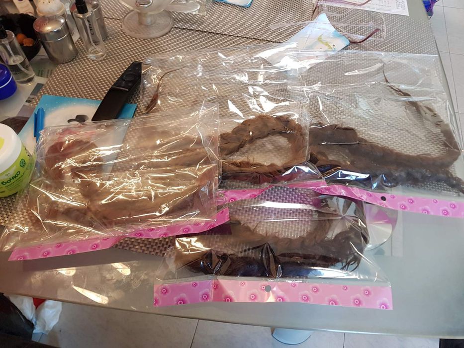 Естествена коса/плитки/ 70см