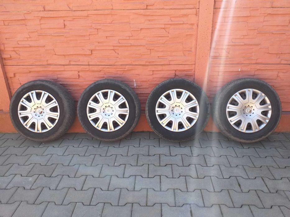 Set 4 Jante tabla 5x112 R15 VAG + anvelope iarna 195 65 15 + capace