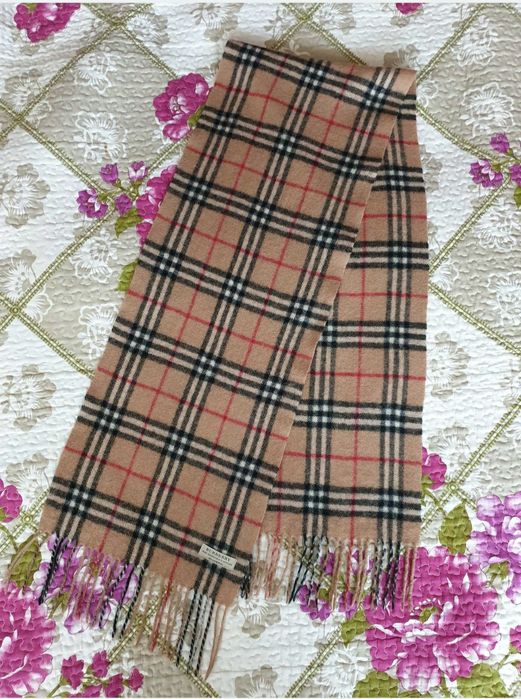 Fular camel bej tartan lana Burberry