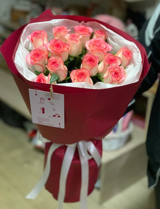 15 роз с доставкой + открытка