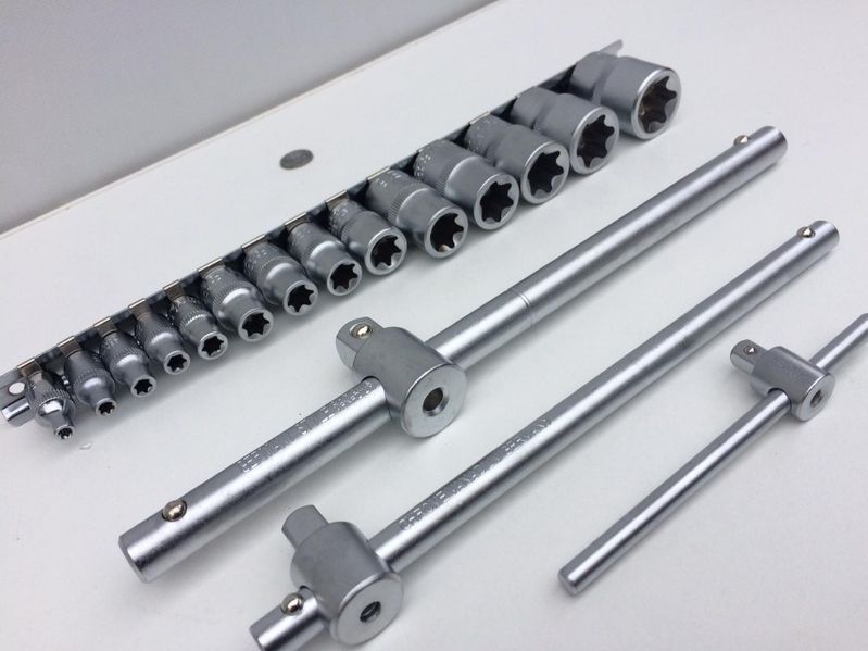 Trusa tubulare e-uri 1/4 3/8 1/2 " 17 piese