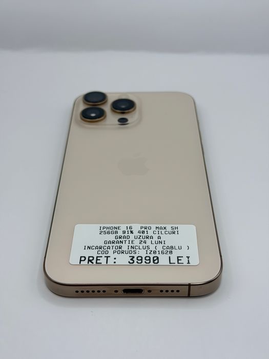 Iphone 16 Pro Max 256GB 91% Garantie Rate BuyBack - zonemag.ro