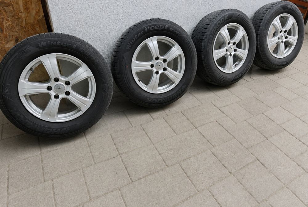 Jante aliaj 16" 5x114.3 + anvelope all seson Hankook 215/70 R16