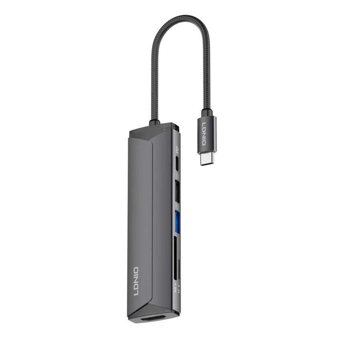 Hub, Хаб LDNIO 6 in 1 DS-56H Type-C Hub Adapter