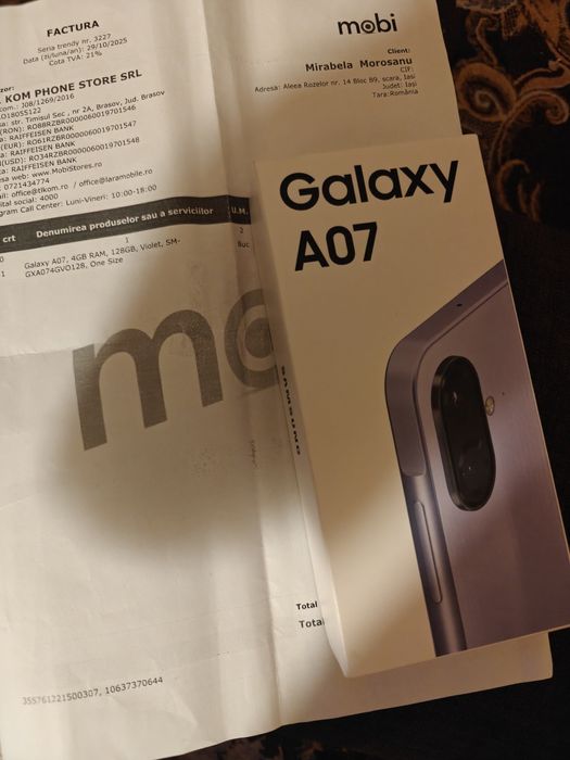 Samsung A07 cutie sigilata garanție 4/128 gb