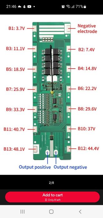 Placa BMS 48v-25Ah model: BSD-PT23062-13S Nou