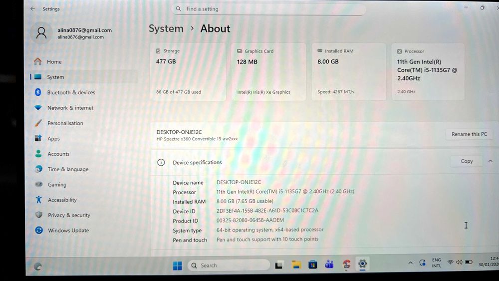 Notebook HP Spectre x360