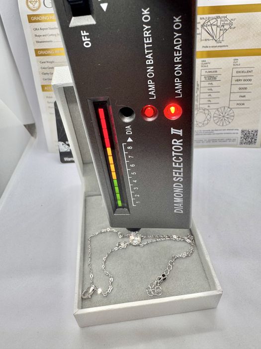 Сребърна гривна с мойсанит (Диамант) 1 карат