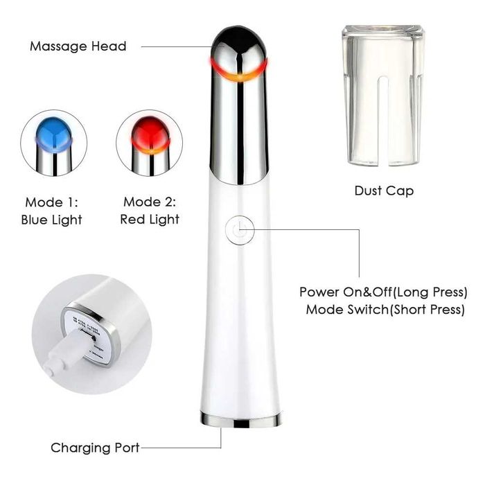 Фотон масажор за очи и бръчки, акне, кръгове с червена и синя светлина