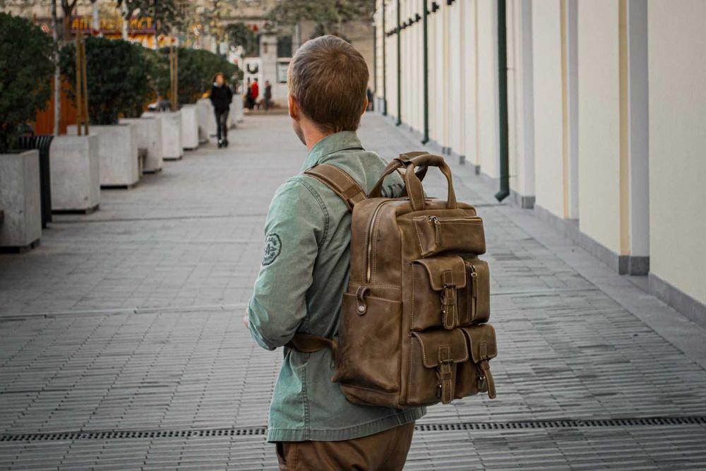 Rucsac din piele naturală. Rucsac pentru laptop. laptop backpack. Rucsac din piele pentru călătorii