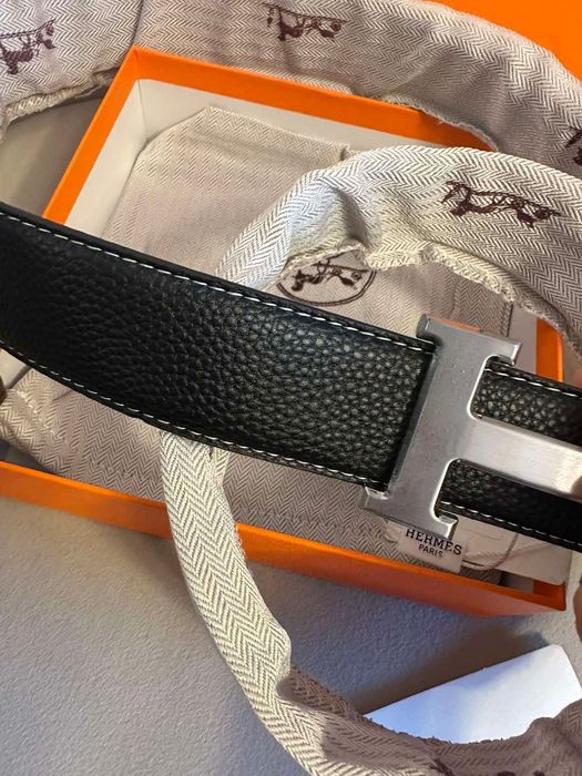 Промо/Hermes-Оригинален нов мъжки кожен колан 120 см