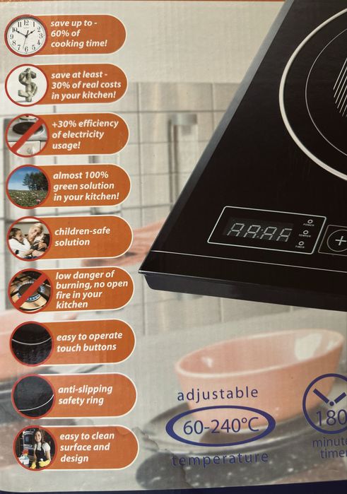 Plită electrică dublă cu inducție ModelHome ProDuo, 3100W, Touch