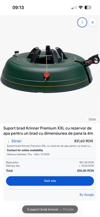 Vand suport brad premium Krinner sustine pana la 4m inaltime